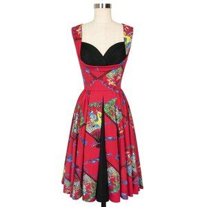 Trashy Diva Honey Baby Dress in Red Fans - 4